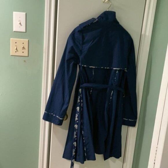 Jason Wu for Target Trench Coat Navy Blue and Floral M - Picture 6 of 13
